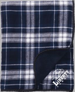 Premium Blanket, Navy/White